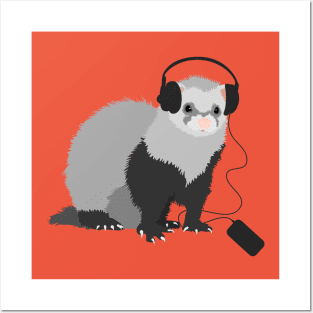 Music Loving Ferret Posters and Art